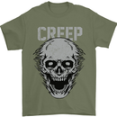 Creep Human Skull Gothic Rock Music Metal Mens T-Shirt Cotton Gildan Military Green