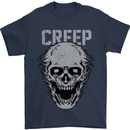 Creep Human Skull Gothic Rock Music Metal Mens T-Shirt Cotton Gildan Navy Blue
