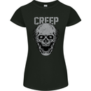 Creep Human Skull Gothic Rock Music Metal Womens Petite Cut T-Shirt Black