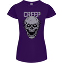 Creep Human Skull Gothic Rock Music Metal Womens Petite Cut T-Shirt Purple