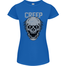 Creep Human Skull Gothic Rock Music Metal Womens Petite Cut T-Shirt Royal Blue