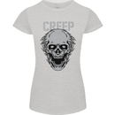 Creep Human Skull Gothic Rock Music Metal Womens Petite Cut T-Shirt Sports Grey