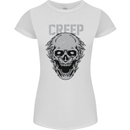 Creep Human Skull Gothic Rock Music Metal Womens Petite Cut T-Shirt White