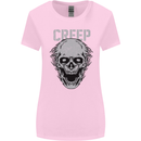Creep Human Skull Gothic Rock Music Metal Womens Wider Cut T-Shirt Light Pink