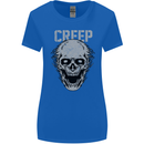 Creep Human Skull Gothic Rock Music Metal Womens Wider Cut T-Shirt Royal Blue