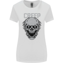 Creep Human Skull Gothic Rock Music Metal Womens Wider Cut T-Shirt White