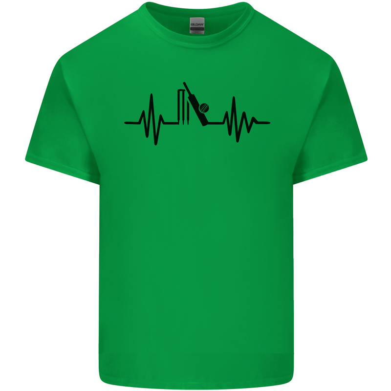 Cricket Pulse Cricketer Cricketing ECG Kids T-Shirt Childrens Irish Green