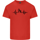 Cricket Pulse Cricketer Cricketing ECG Kids T-Shirt Childrens Red