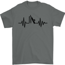 Cricket Pulse Cricketer Cricketing ECG Mens T-Shirt Cotton Gildan Charcoal