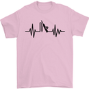 Cricket Pulse Cricketer Cricketing ECG Mens T-Shirt Cotton Gildan Light Pink