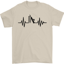 Cricket Pulse Cricketer Cricketing ECG Mens T-Shirt Cotton Gildan Sand