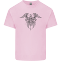 Cross Skull Wings Gothic Biker Heavy Metal Mens Cotton T-Shirt Tee Top Light Pink