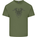 Cross Skull Wings Gothic Biker Heavy Metal Mens Cotton T-Shirt Tee Top Military Green