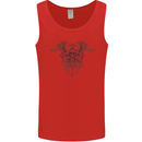Cross Skull Wings Gothic Biker Heavy Metal Mens Vest Tank Top Red