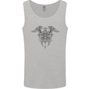 Cross Skull Wings Gothic Biker Heavy Metal Mens Vest Tank Top Sports Grey