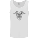 Cross Skull Wings Gothic Biker Heavy Metal Mens Vest Tank Top White