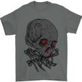 Crying Blood Skull Mens T-Shirt Cotton Gildan Charcoal