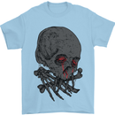 Crying Blood Skull Mens T-Shirt Cotton Gildan Light Blue