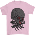 Crying Blood Skull Mens T-Shirt Cotton Gildan Light Pink