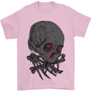Crying Blood Skull Mens T-Shirt Cotton Gildan Light Pink