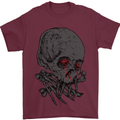 Crying Blood Skull Mens T-Shirt Cotton Gildan Maroon