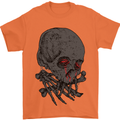 Crying Blood Skull Mens T-Shirt Cotton Gildan Orange
