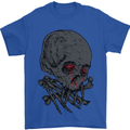 Crying Blood Skull Mens T-Shirt Cotton Gildan Royal Blue
