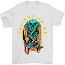 Cthulhu Believe in Me Octopus Kraken Skull Mens T-Shirt Cotton Gildan White