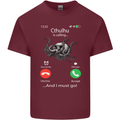 Cthulhu Is Calling Funny Kraken Mens Cotton T-Shirt Tee Top Maroon
