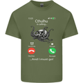 Cthulhu Is Calling Funny Kraken Mens Cotton T-Shirt Tee Top Military Green