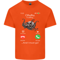 Cthulhu Is Calling Funny Kraken Mens Cotton T-Shirt Tee Top Orange