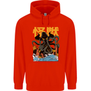 Cthulhu Japanese Anime Kraken Mens 80% Cotton Hoodie Bright Red