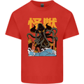 Cthulhu Japanese Anime Kraken Mens Cotton T-Shirt Tee Top Red