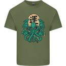 Cthulhu Monster Kraken Mens Cotton T-Shirt Tee Top Military Green