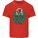 Cthulhu Monster Kraken Mens Cotton T-Shirt Tee Top Red