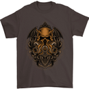 Cthulhu Octopus Kraken Devil Skull Demon Mens T-Shirt Cotton Gildan Dark Chocolate