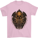 Cthulhu Octopus Kraken Devil Skull Demon Mens T-Shirt Cotton Gildan Light Pink