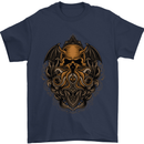 Cthulhu Octopus Kraken Devil Skull Demon Mens T-Shirt Cotton Gildan Navy Blue