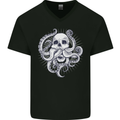 Cthulhu Skull Mens V-Neck Cotton T-Shirt Black