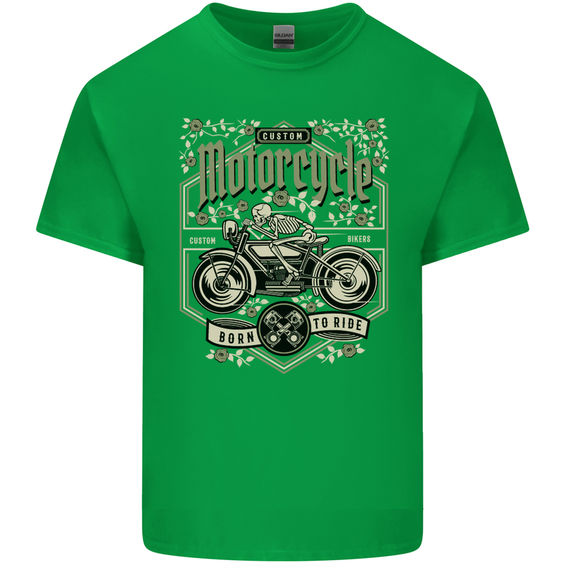Custom Motorcycle Biker Motorbike Mens Cotton T-Shirt Tee Top Irish Green