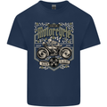 Custom Motorcycle Biker Motorbike Mens Cotton T-Shirt Tee Top Navy Blue
