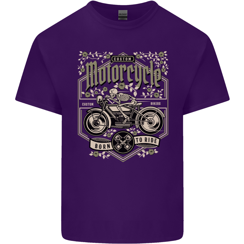 Custom Motorcycle Biker Motorbike Mens Cotton T-Shirt Tee Top Purple