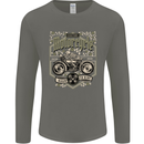 Custom Motorcycle Biker Motorbike Mens Long Sleeve T-Shirt Charcoal