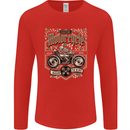 Custom Motorcycle Biker Motorbike Mens Long Sleeve T-Shirt Red