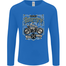 Custom Motorcycle Biker Motorbike Mens Long Sleeve T-Shirt Royal Blue