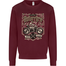 Custom Motorcycle Biker Motorbike Mens Sweatshirt Jumper Maroon
