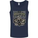 Custom Motorcycle Biker Motorbike Mens Vest Tank Top Navy Blue