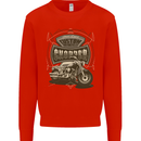 Custom Motorcycles Choppers Biker Motorbike Mens Sweatshirt Jumper Bright Red