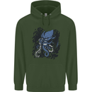 Cyberpunk Cthulhu Kraken Octopus Childrens Kids Hoodie Forest Green