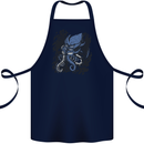 Cyberpunk Cthulhu Kraken Octopus Cotton Apron 100% Organic Navy Blue
